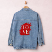 LIEBE WHITE TYPOGRAPHY RED ART JEANSJACKE (Hangar)