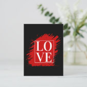 LIEBE WHITE TYPOGRAPHY RED ART POSTKARTE (Stehend Vorderseite)