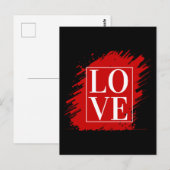 LIEBE WHITE TYPOGRAPHY RED ART POSTKARTE (Vorne/Hinten)