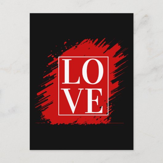 LIEBE WHITE TYPOGRAPHY RED ART POSTKARTE (Vorderseite)