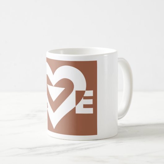 Liebe White über Brown Kaffeetasse (VorderseiteRechts)
