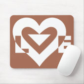 Liebe White über Brown Mousepad (Mit Mouse)