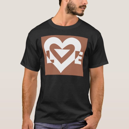 Liebe White über Brown T-Shirt (Vorderseite)