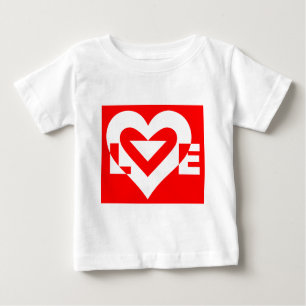 Liebe White über Rot Baby T-shirt