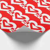Liebe White über Rot Geschenkpapier (Ecke)