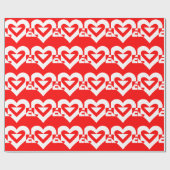 Liebe White über Rot Geschenkpapier (Flach)