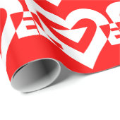 Liebe White über Rot Geschenkpapier (Rolleneckpunkt)