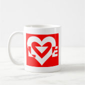Liebe White über Rot Kaffeetasse (Links)