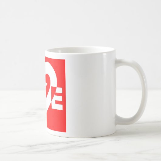 Liebe White über Rot Kaffeetasse (Rechts)