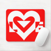 Liebe White über Rot Mousepad (Mit Mouse)