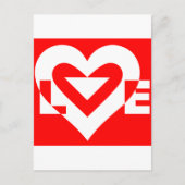 Liebe White über Rot Postkarte (Vorderseite)
