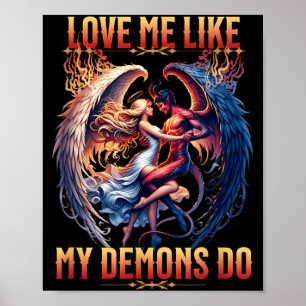 Liebe wie Dämonen es tun Teufelsengel Halloween Go Poster