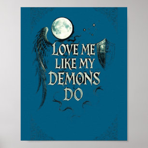 Liebe wie Dämonen Gothic Mond Poster