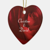Liebe Wie eine Rote Rose Personalisiert Keramik Ornament (Links)