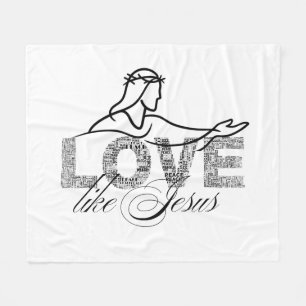 Liebe wie Jesus Christliche Typografie-Design Fleecedecke