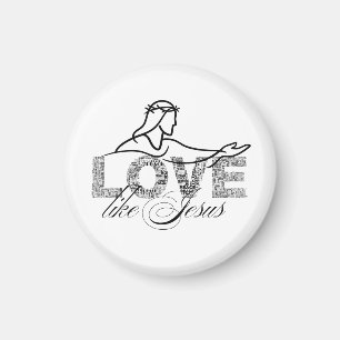 Liebe wie Jesus Christliche Typografie-Design Magnet