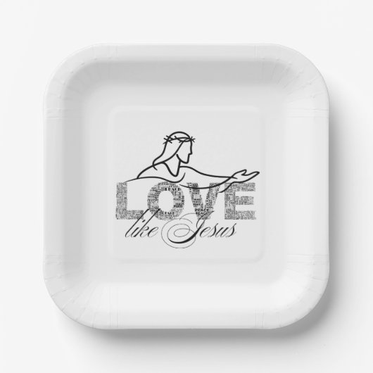 Liebe wie Jesus Christliche Typografie-Design Pappteller (Vorderseite)