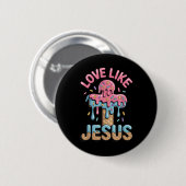 Liebe wie Jesus Kinder Christliches Eis-Drip-Junge Button (Vorne & Hinten)