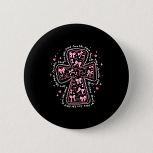 Liebe wie Jesus Kokette Herz Kreuz Christliches Ta Button