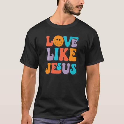 Liebe wie Jesus lächeln Gesicht ästhetische Trendy T-Shirt (Vorderseite)