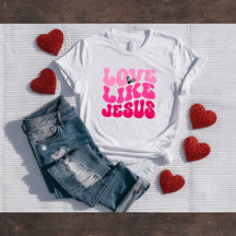 Liebe wie Jesus Retro Valentinstag-Shirt