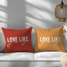 Liebe wie Jesus Rustic Throw Kissen