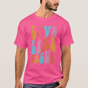 Liebe wie Jesus Trending Gesicht Retro T-Shirt