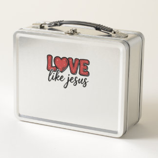 Liebe wie Jesus Vintage-Christen-Shirt-Design_1 Metall Brotdose