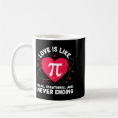 Liebe wie Pi Real Irrational Nie Endend Valentin Kaffeetasse (Links)