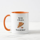 Liebe wie Pizza Funny Food Pub Sprichwort Tasse (Links)