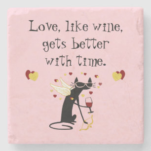 Liebe wie Wine Valentine Steinuntersetzer