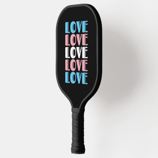 Liebe Wiederholen von LGBTQ Transgender-Pride Pickleball Schläger (Links)