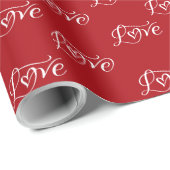 Liebe Wiederholt Muster Romantische Valentine Geschenkpapier (Rolleneckpunkt)