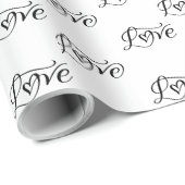 Liebe Wiederholt Muster Romantische Valentine Geschenkpapier (Rolleneckpunkt)