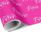 Liebe Wiederholt Muster Romantische Valentine Geschenkpapier (Rolleneckpunkt)