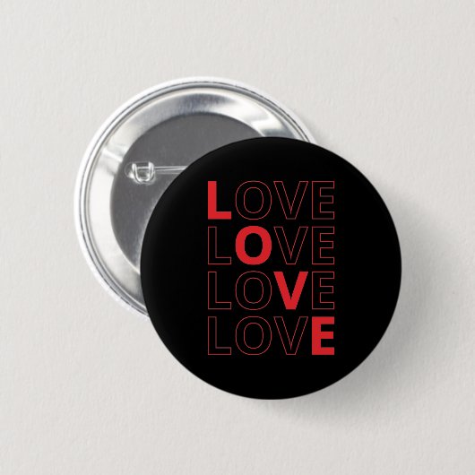 Liebe Wiederholter Text Valentinstag I Liebe Sie Button (Vorne & Hinten)