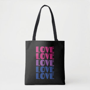Liebe Wiederholung von Text LGBTQ Bisexueller Stol Tasche