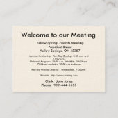 Liebe Willkommenskarte Visitenkarte (Rückseite)