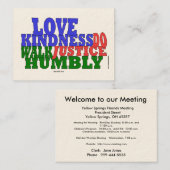 Liebe Willkommenskarte Visitenkarte (Vorne/Hinten)