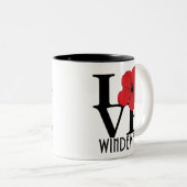 LIEBE Windemere Red Hibiskus 11oz Zweifarbige Tasse (VorderseiteRechts)