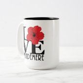 LIEBE Windemere Red Hibiskus 15oz Zweifarbige Tasse (Vorderseite Links)