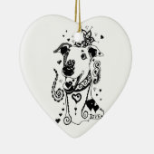 Liebe-Windhunde Keramik Ornament (Rechts)