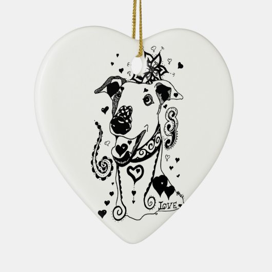 Liebe-Windhunde Keramik Ornament (Rechts)