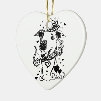 Liebe-Windhunde Keramik Ornament