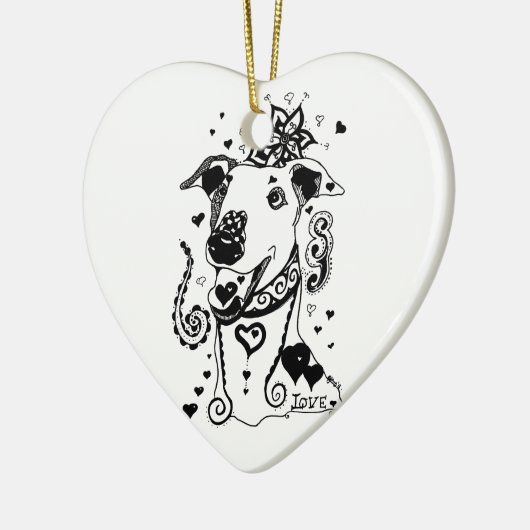 Liebe-Windhunde Keramik Ornament (Links)