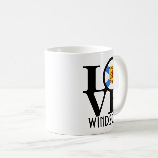LIEBE Windsor NS 11oz Kaffeetasse (VorderseiteRechts)