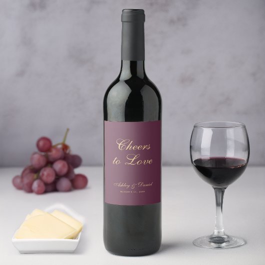 Liebe Wine Color Einfaches Skript Hochfahren Weinetikett