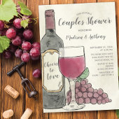 Liebe Wine Couples Dusche Einladung