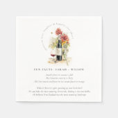 Liebe Wine Floral Wedding Fun Fakten Serviette (Vorderseite)