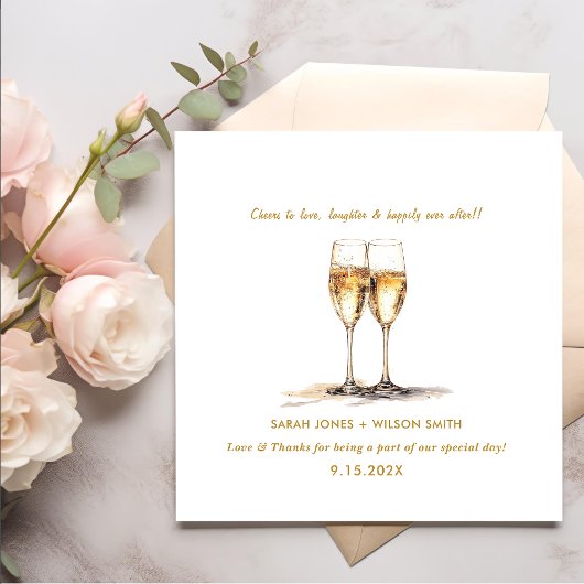 Liebe Wine Glasses Wedding Napkins Serviette